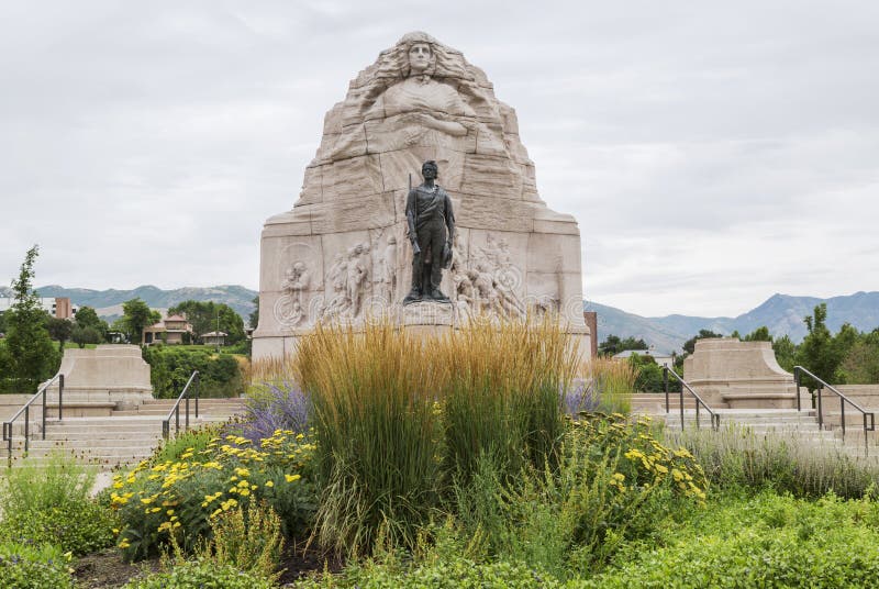 Mormonisches Bataillon-Monument in Salt Lake City, Utah lizenzfreies stockfoto Mormonisches Bataillon-Monument in Salt Lake City, Utah lizenzfreies stockfoto