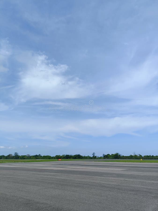 Morning Airport Road Blue Sky Shot Stock Photo Image of airport