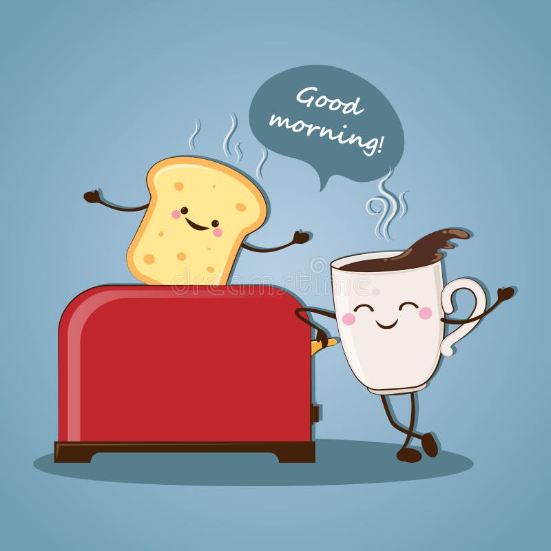 Morning Breakfast. Good Morning! Morning Coffee. Vector. Stock Illustration  - Illustration of bread, fresh: 94133018