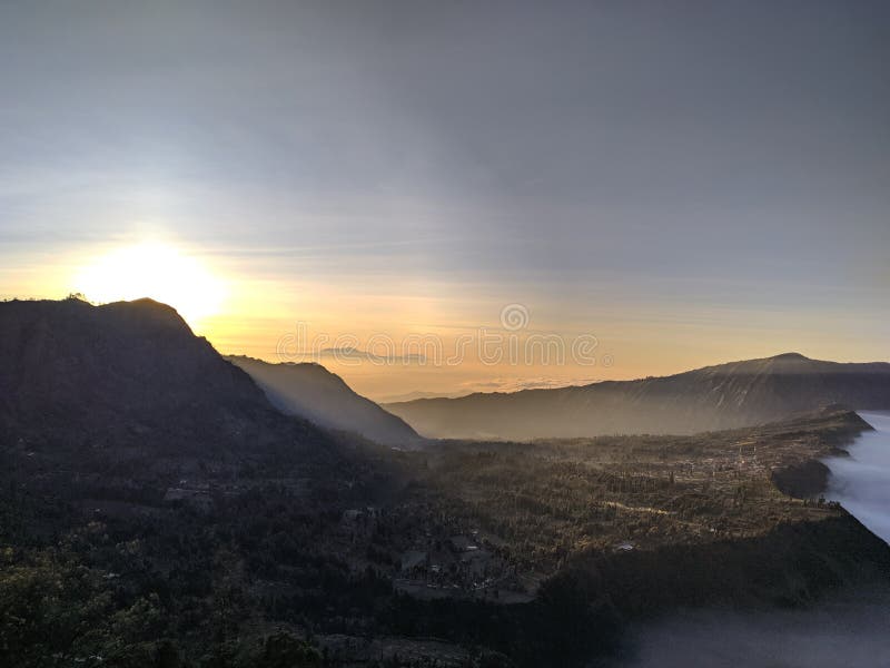 Morning in the bromo stock photos Morning in the bromo stock photos