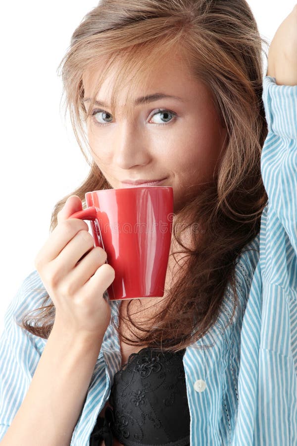 Morning coffee stock photo. Image of isolated, face, fashion 12062508
