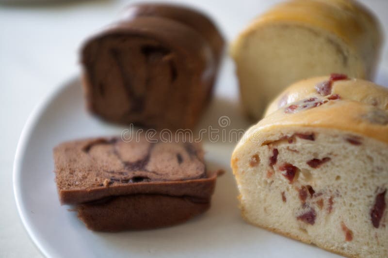 Morning Coffee with Bread , Concept Catering , Bakery Stock Image