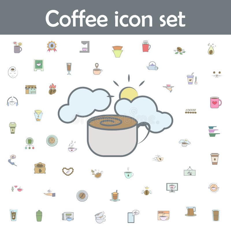 Morning Coffee Colored Icon. Coffee Icons Universal Set for  and Mobile Stock Illustration