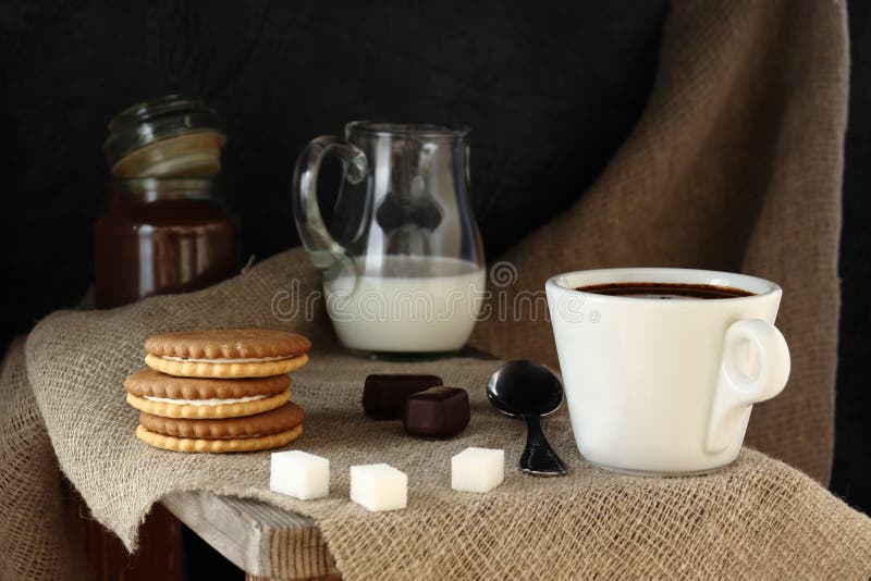 Morning coffee in the village. royalty free stock image Morning coffee in the village. royalty free stock image