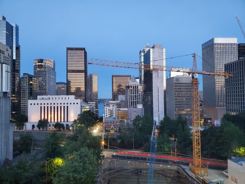 Morning in First Hill Seattle Downtown Stock Image Image of hill
