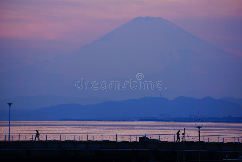 Morning haze and the Mount Fuji royalty free stock photography Morning haze and the Mount Fuji royalty free stock photography