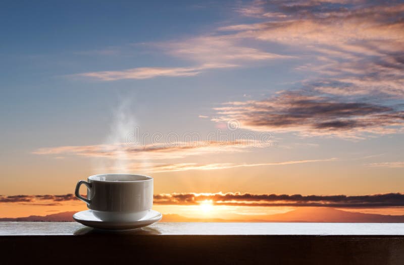 Morning Hot Coffee in Sunrise Stock Image Image of beverage, season