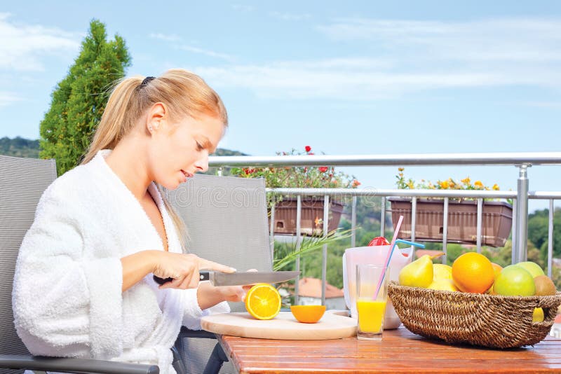 Morning juice on terrace