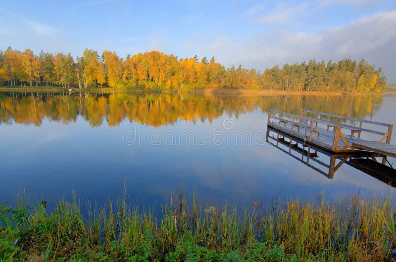 Morning lake reflections