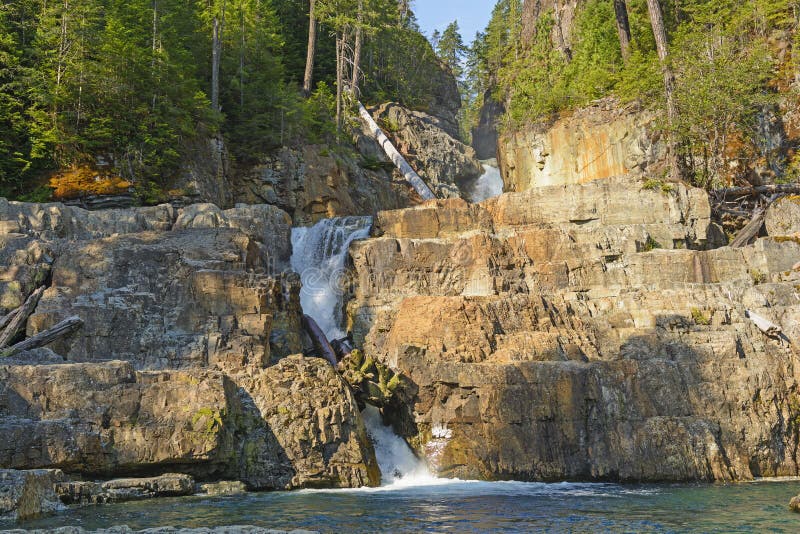 Morning Light on Hidden Falls in the Mountains royalty free stock photography Morning Light on Hidden Falls in the Mountains royalty free stock photography