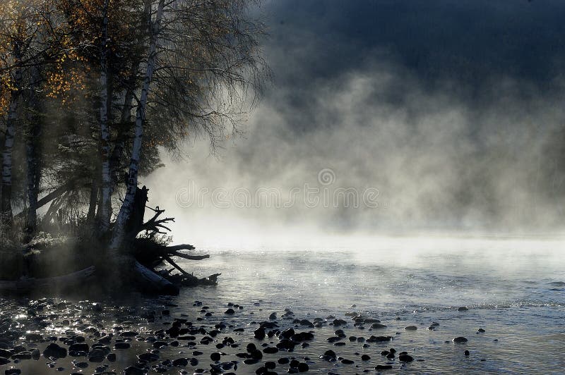 Morning misty sunrise