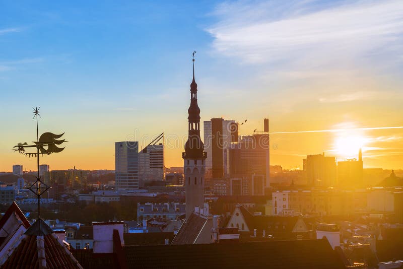 Morning panorama of Tallinn, Estonia royalty free stock image Morning panorama of Tallinn, Estonia royalty free stock image
