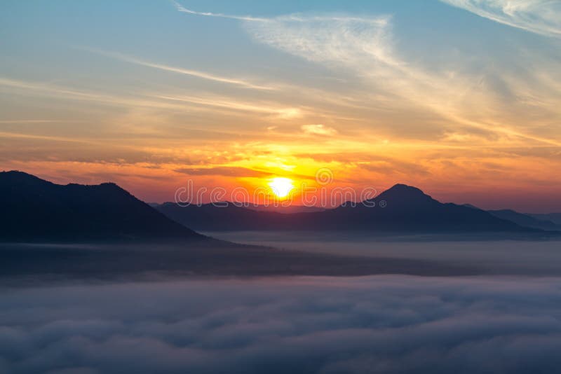 The Morning Sun with Clouds. Stock Image Image of heaven, outdoor