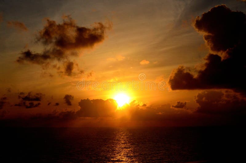 Morning Sunrise over the Caribbean Sea stock photos Morning Sunrise over the Caribbean Sea stock photos