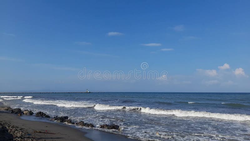 A morning view of a beach on the island of Lombok, Indonesia