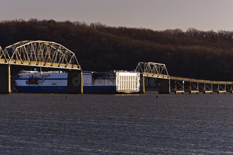 Eggner`s Ferry Bridge Collapse - Kentucky Lake, Kentucky stock photo Eggner`s Ferry Bridge Collapse - Kentucky Lake, Kentucky stock photo