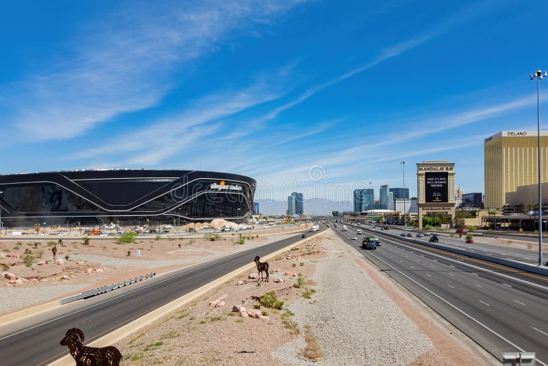 Morning View of the almost Finished Allegiant Stadium with the Strip ...