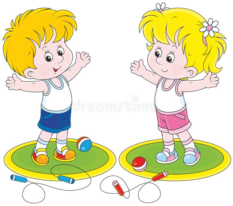 Morning work-out stock illustration