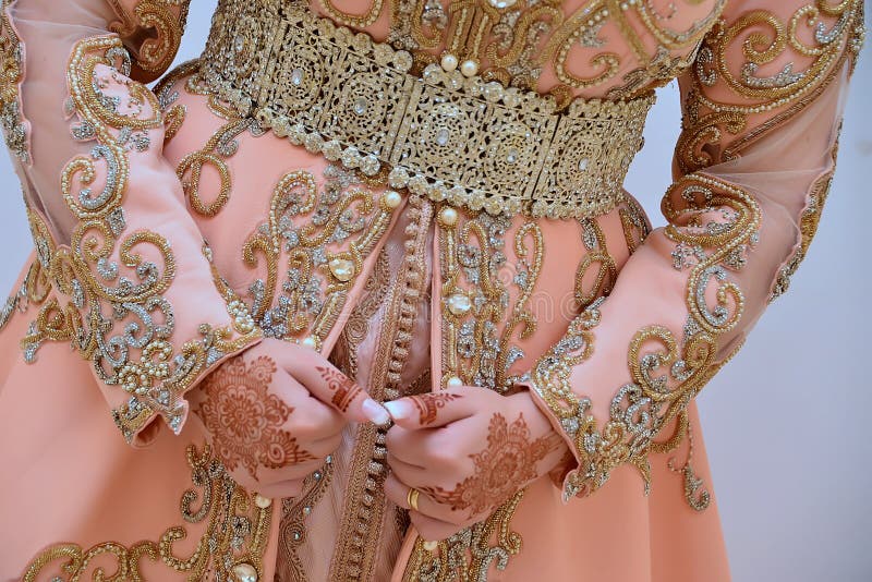 Moroccan caftan . Dressed by the Moroccan bride on her wedding day.
