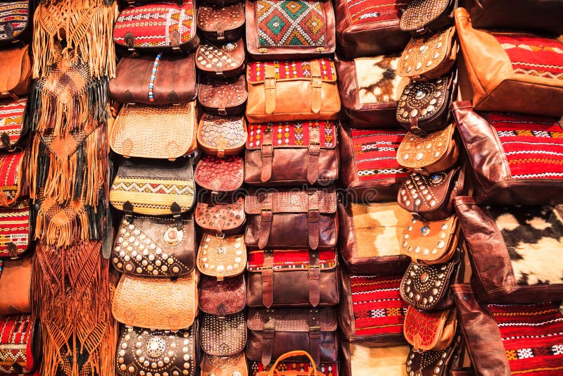 Moroccan leather bag stock image. Image of souvenir, hide - 50842315