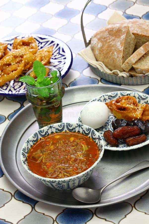 Moroccan Ramadan Iftar Meal Stock Photo Image of chickpea, evening 167091620