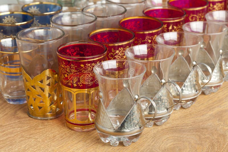 Moroccan Tea Glasses on the Market Stock Photo Image of moroccan