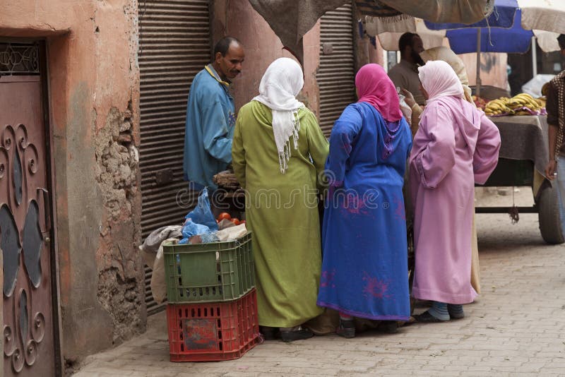 Moroccan women at a foodstall