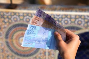 Morocco Currency Dirham Banknotes Stock Image Image Of Hand Finance 