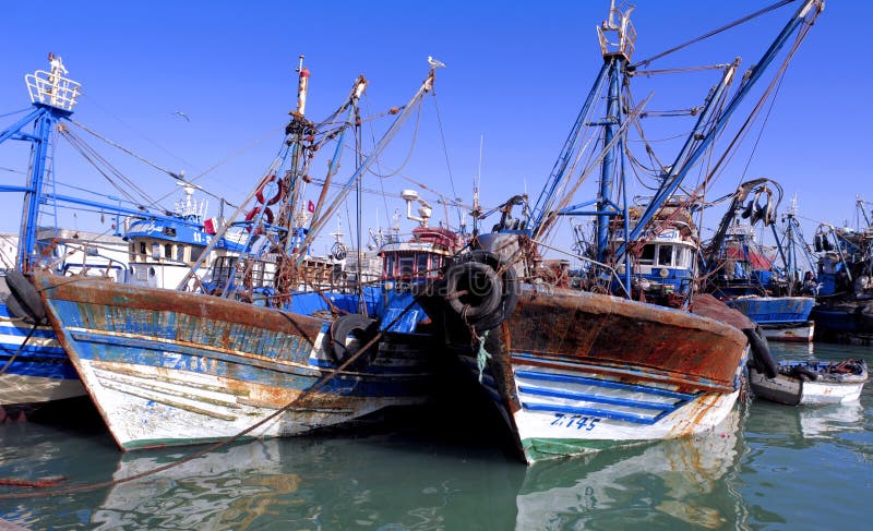 Morocco, Essaouira: fishing boats