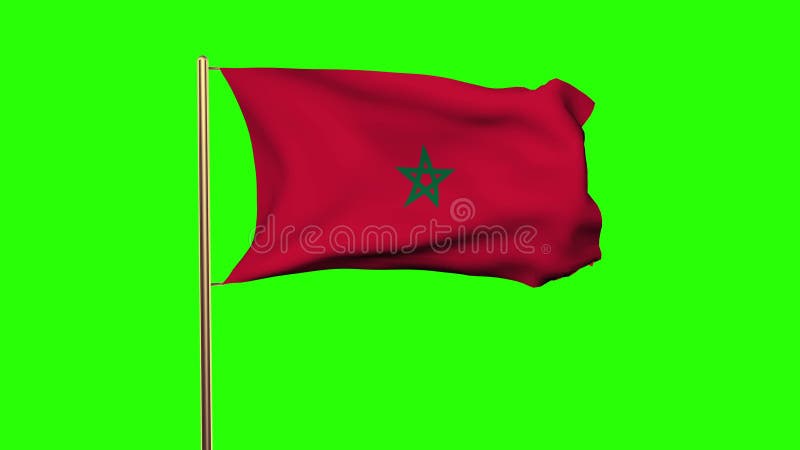 Morocco Flag Waving in the Wind. Green Screen Stock Video - Video of  damaged, administrative: 55793491