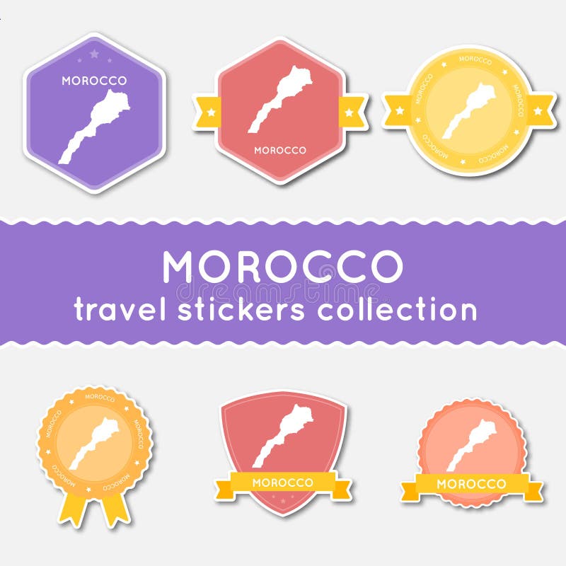 Morocco Travel Text Design Brown Color Stock Vector - Illustration of ...