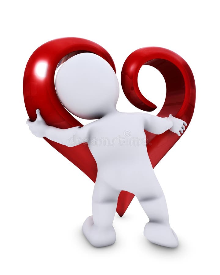 3D Render of a Morph Man with heart. 3D Render of a Morph Man with heart