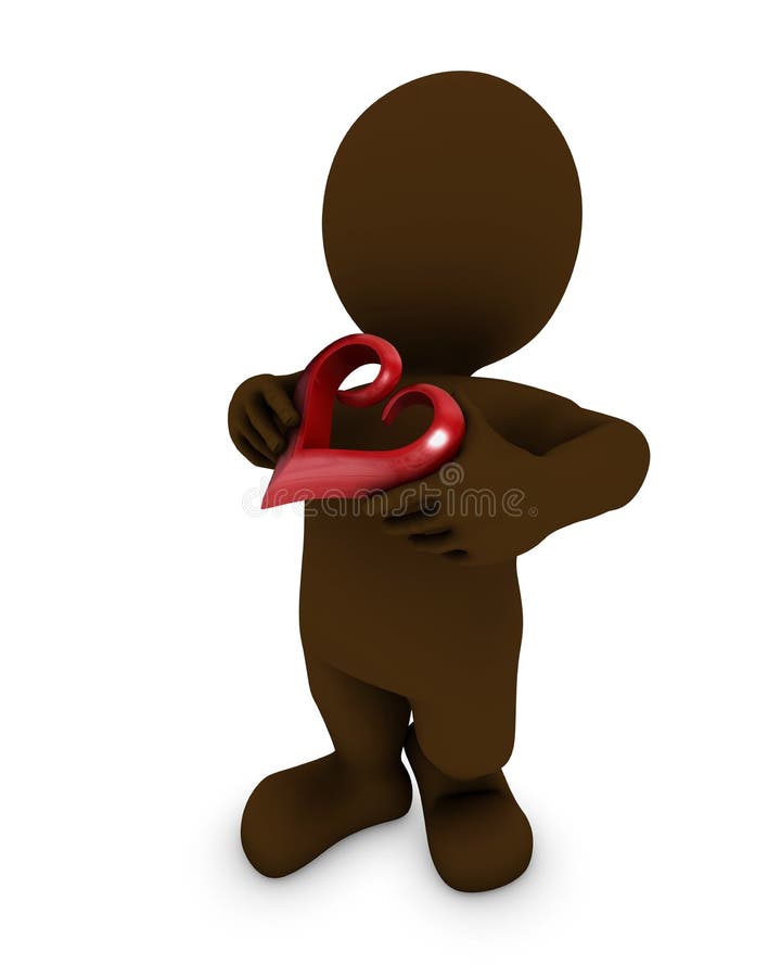 3D Render of a Morph Man with heart. 3D Render of a Morph Man with heart