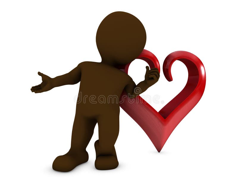 3D Render of a Morph Man with heart. 3D Render of a Morph Man with heart