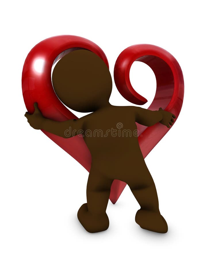 3D Render of a Morph Man with heart. 3D Render of a Morph Man with heart