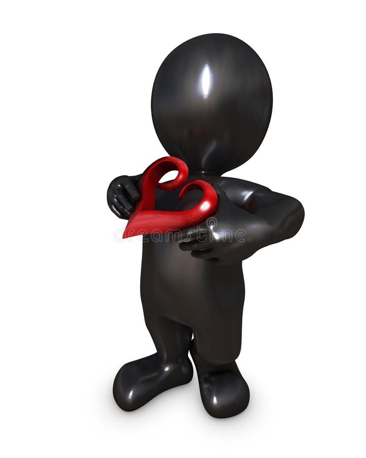 3D Render of a Morph Man with heart. 3D Render of a Morph Man with heart