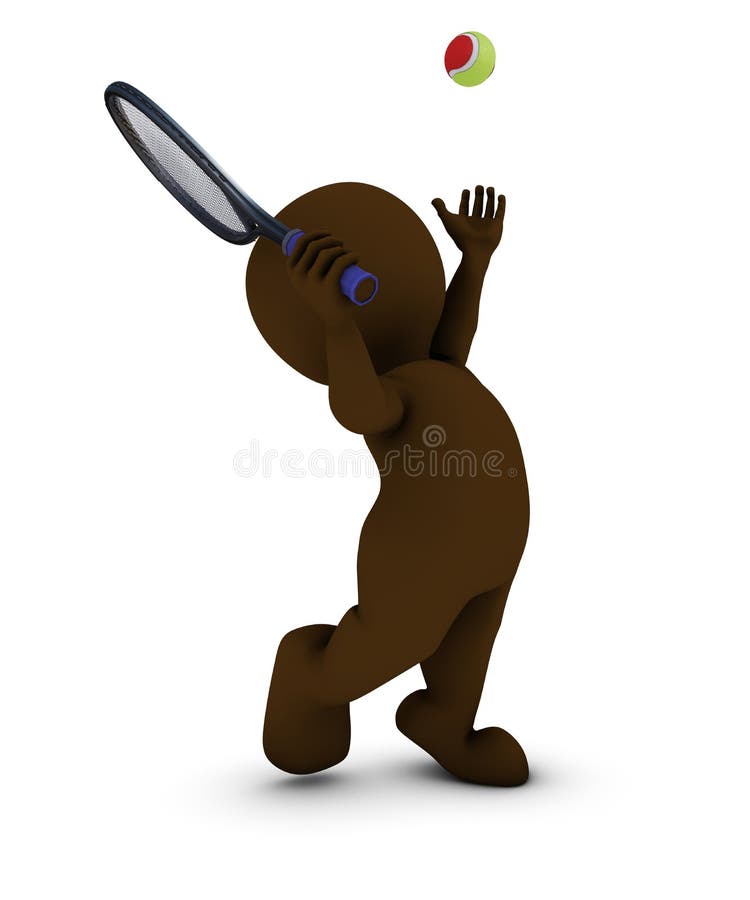 3D Render of Morph Man Playing Tennis. 3D Render of Morph Man Playing Tennis