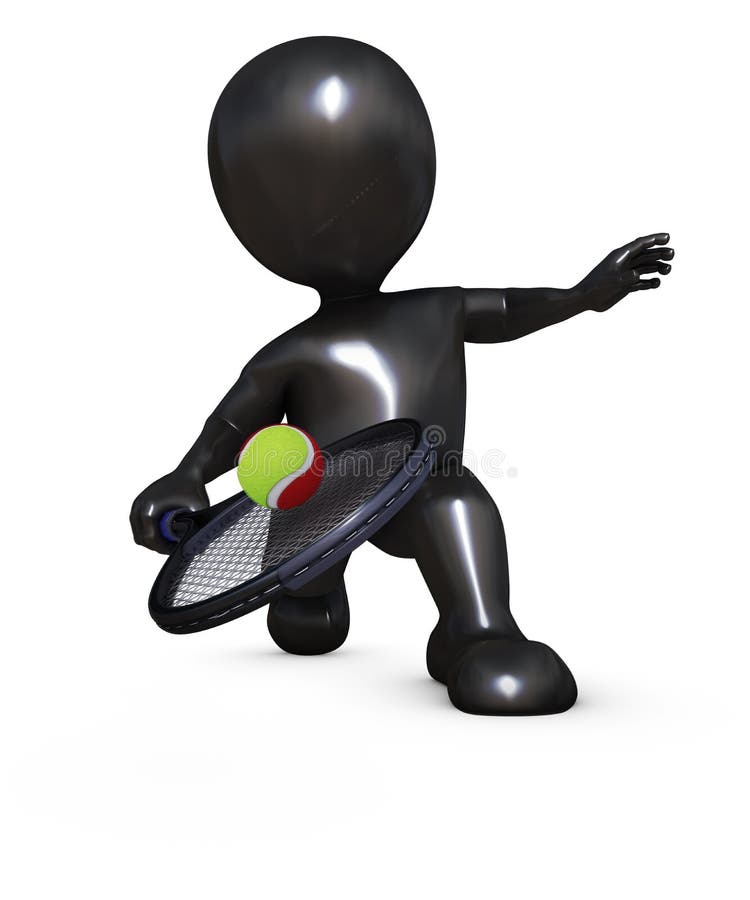 3D Render of Morph Man Playing Tennis. 3D Render of Morph Man Playing Tennis