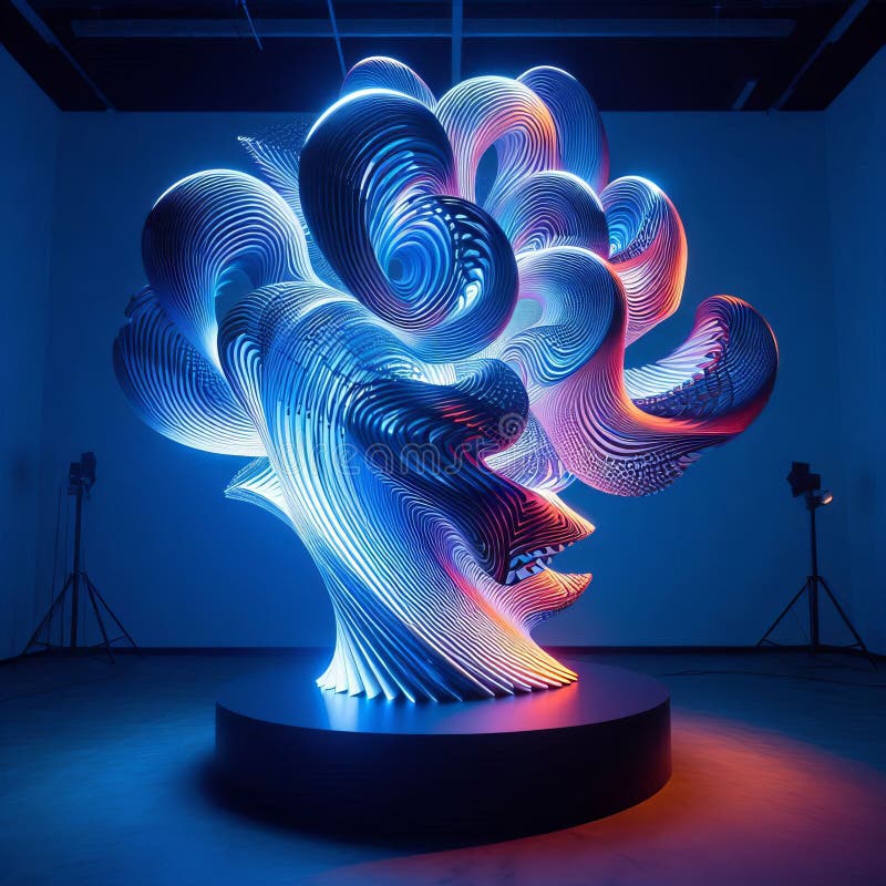 97 78. Morphing Light Sculpture_ A sculpture that changes shae royalty free stock photos