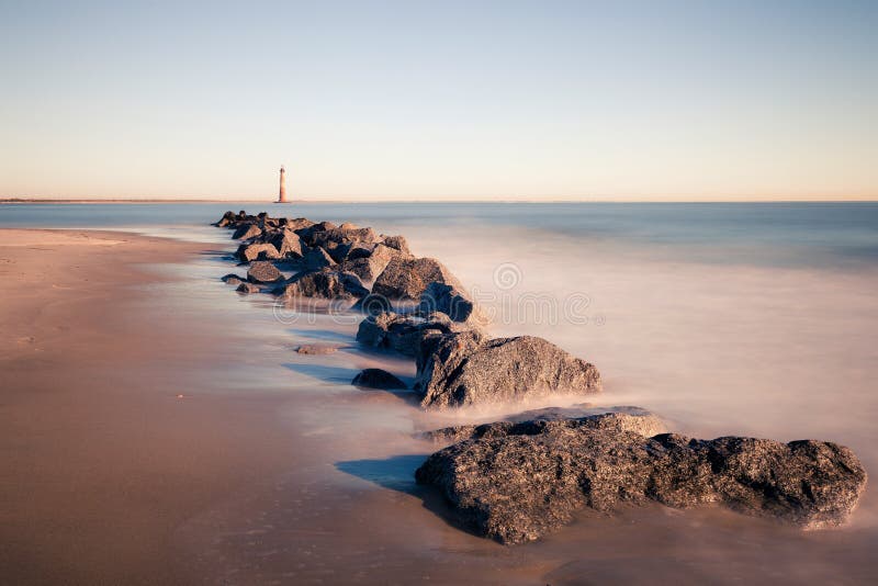 Morris Island Lighthouse alla mattina soleggiata fotografie stock Morris Island Lighthouse alla mattina soleggiata fotografie stock