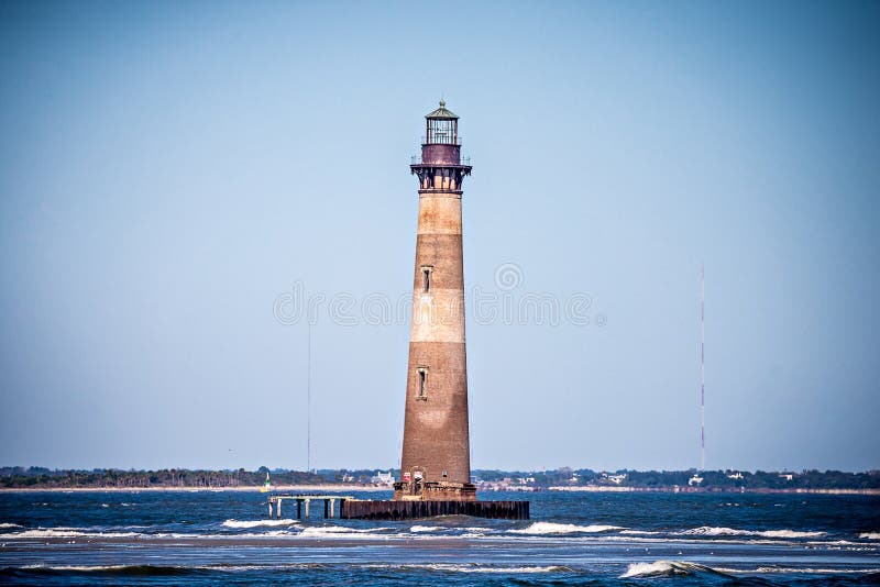 Morris island lighthouse on a sunny day royalty free stock images Morris island lighthouse on a sunny day royalty free stock images