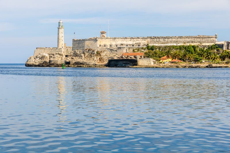 Morro Castle Reflection in Havana, Cuba Stock Photo Image of seawall
