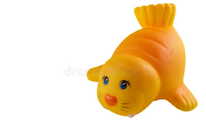 Bat toy, yellow rubber walrus. Bat toy, yellow rubber walrus