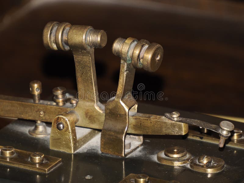Morse telegraph key ancient machine detail royalty free stock photography