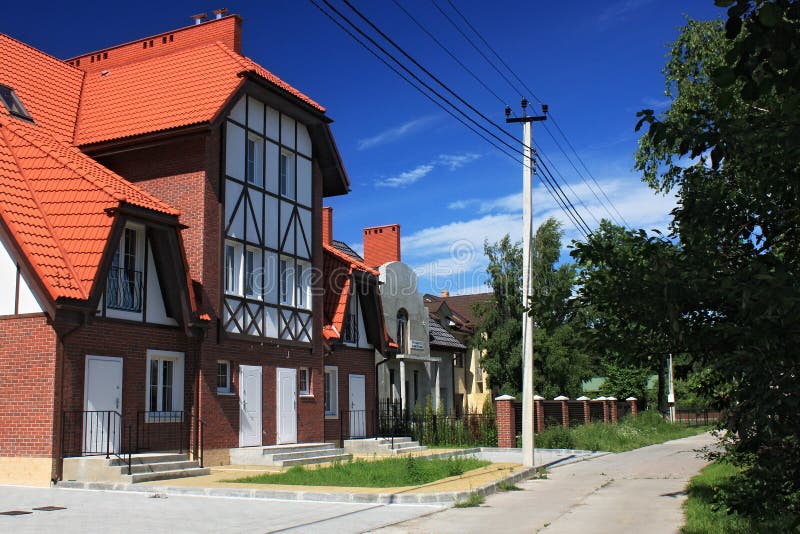 MORSKOE, KALININGRAD REGION, RUSSIA - JUNE 19, 2011: Guesthouses in the ...