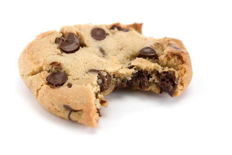 Morso dal biscotto di pepita di cioccolato fotografia stock
