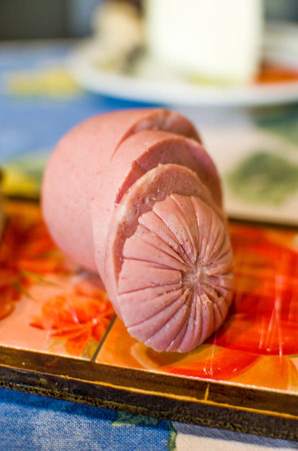 Mortadela Tradicional Con El Pan Del Focaccia Italiana) Imagen