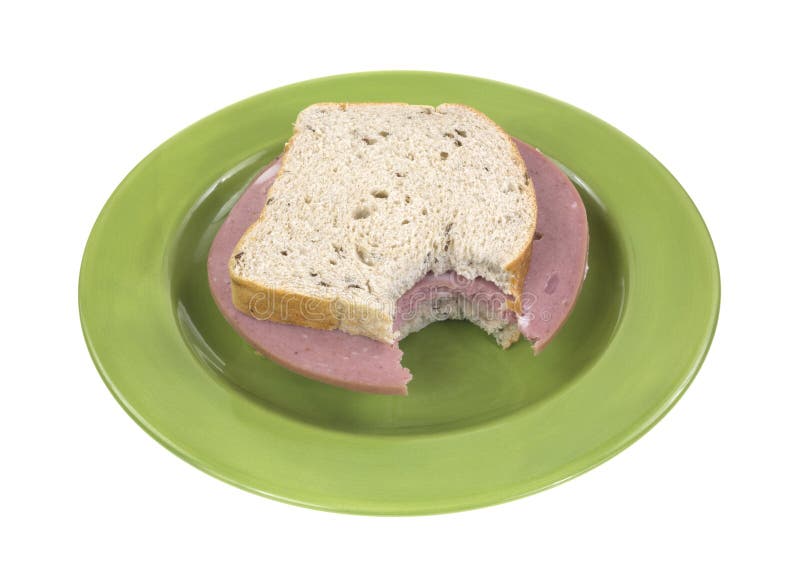 Mortadella on rye bitten stock image. Image of delicious 30120637