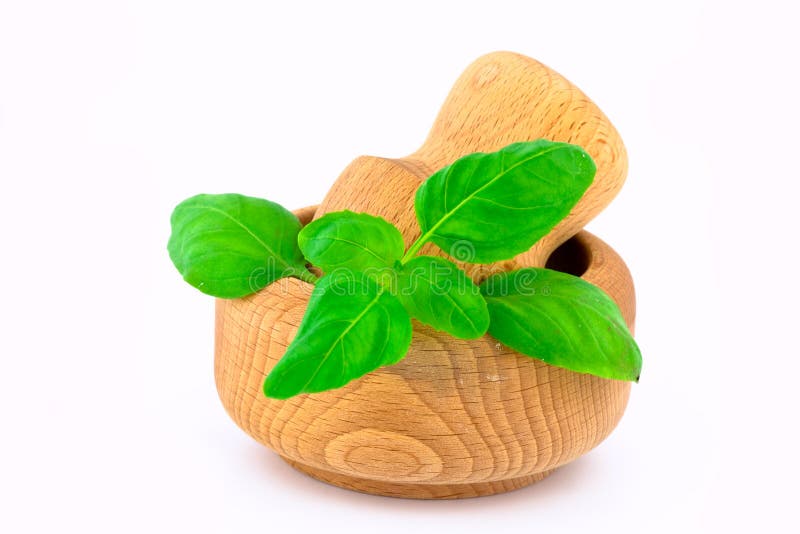 Mortar and Pestle with Herbs