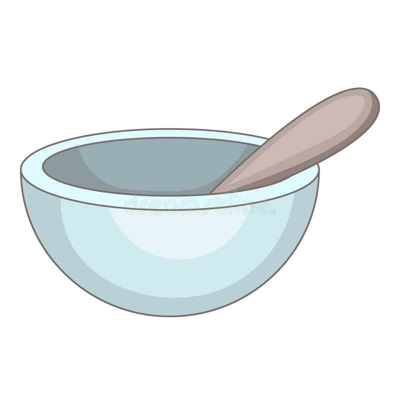 Mortar and Pestle Icon, Cartoon Style Stock Vector Illustration of
